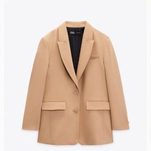 ZARA TAUPE BROWN CAMEL OVERSIZED BLAZER - OVERSIZED XL - NEW WITHOUT TAGS!